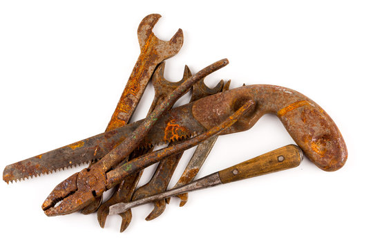 Old Rusty Tools Isolated