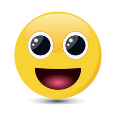 Smiling emoticon with happy. Happy emoji vector illustration.