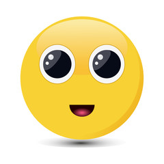 Smiling emoticon with happy eyes. Happy emoji vector illustration.