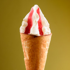 Fruit ice cream cone isolated