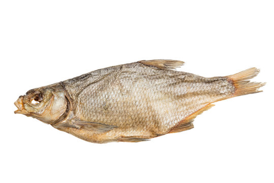 Dried fish bream isolated on white background