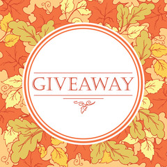 Autumn giveaway, banner with leaves. Giveaway banner, hand drawn style, great for social media