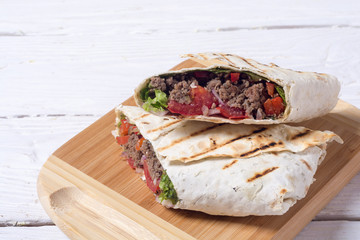 Homemade tasty burrito