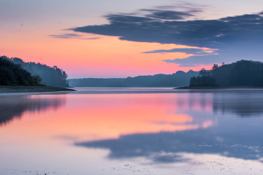 sunrise over lake