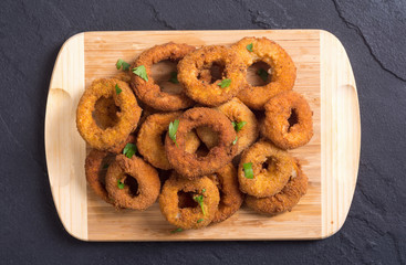 Homemade сrunchy fried onion rings