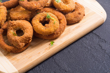 Homemade сrunchy fried onion rings