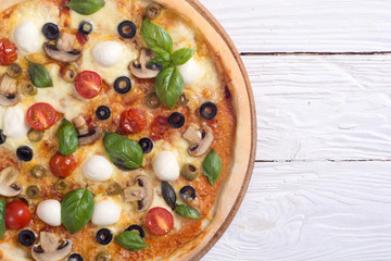 Italian pizza with mozzarella