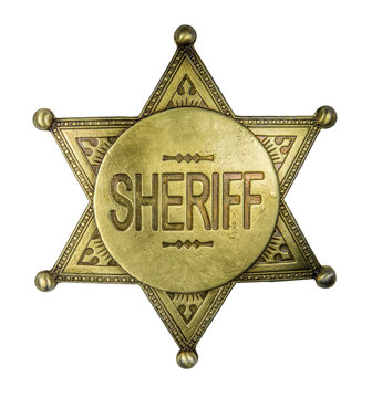 Isolated Vintage Sheriff Badge
