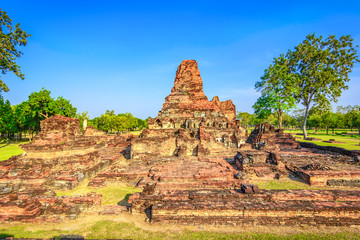 Ruins in Wat Mahathat, historical park which covers the ruins of