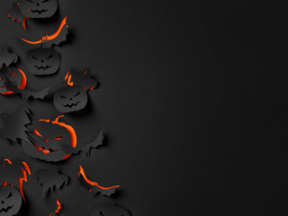 Happy Halloween paper background ( children , party , pumpkin ) - 176662296