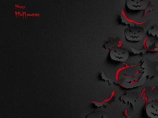 Happy Halloween paper background ( children , party , pumpkin )