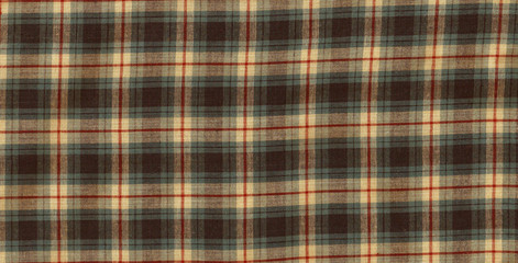 Fond écossais brun et beige.