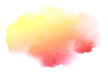 Watercolor artistic brush stroke isolated on white background. Abstract watercolor background for design.