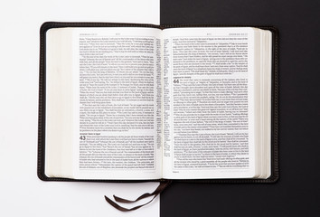 The Bible on a Black and White Background