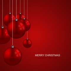 Vector modern christmas balls creative background.