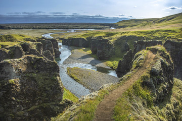 Fototapeta na wymiar Fjadrargljufur Canyon, Iceland