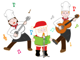 レストランのコックのクリスマスコンサート