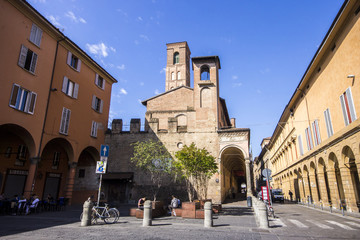 Fototapeta na wymiar The Basilica of San Giacomo Maggiore, an historic Roman Catholic church in Bologna, region of Emilia Romagna, Italy, serving a monastery of Augustinian friars