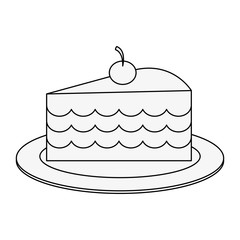 Piece of cake icon vector illustration graphic design