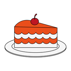 Piece of cake icon vector illustration graphic design