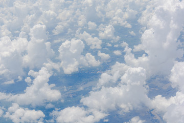 Skyline View above the Clouds from air plane