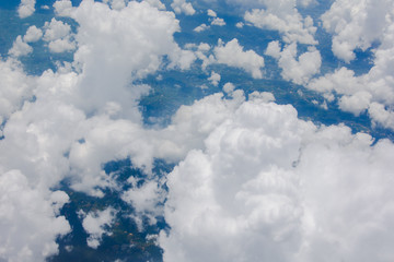 Skyline View above the Clouds from air plane