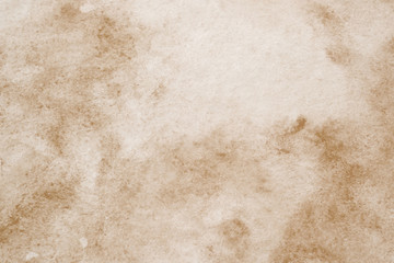 Brown abstract watercolor painting textured on white paper background