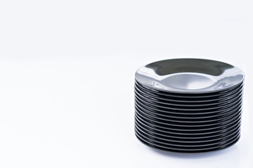 Melamine Black Plate on white background