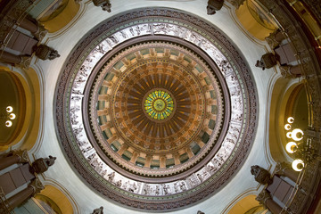 Jefferson City, Missouri - June 14, 2017: Photo of the rotunda in the Missouri capitol building.