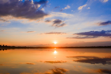 sunrise over in the sea background