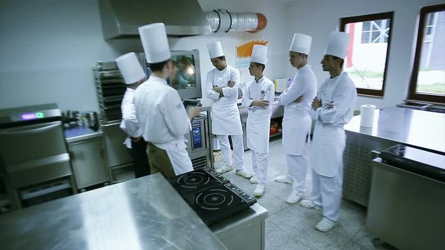 closeup of food preparation  cheff hands while in kithcen