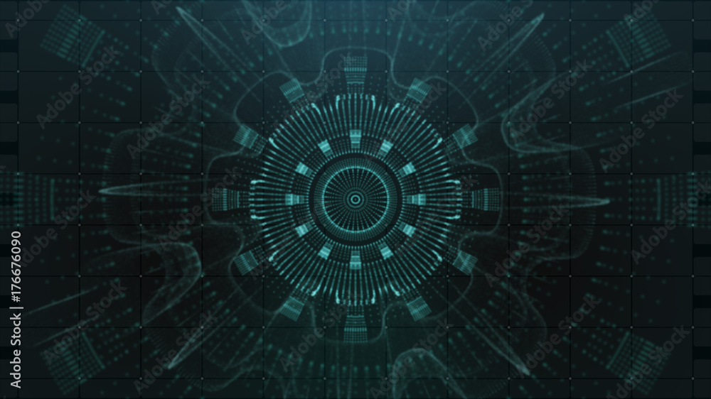 Poster Hi-tech user interface head up display for background computer desktop screen display