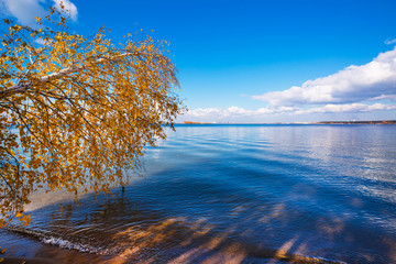 Autumn landscape. Ob reservoir, Novosibirsk region, Berdsk, Siberia, Russia