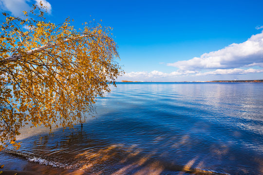 Autumn landscape. Ob reservoir, Novosibirsk region, Berdsk, Siberia, Russia