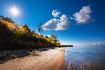 Autumn landscape. Ob reservoir, Novosibirsk region, Berdsk, Siberia, Russia