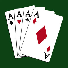 Poker set with isolated cards casino gambling deck playing royal king queen jack gamble symbols vector illustration.