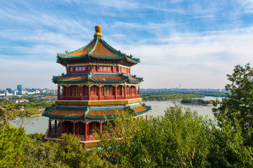 Fototapeta premium summer palace at daytime,Beijing,China