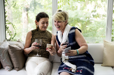 A lesbian couple is spending time together