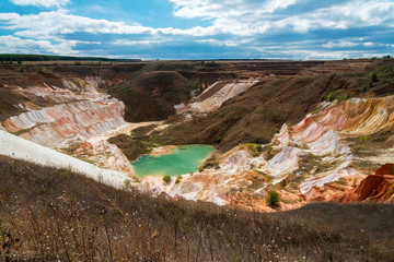 Open quarry for the extraction of kaolin