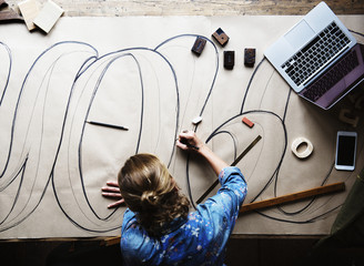 Artists working on a new design