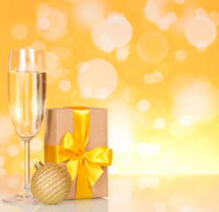 Champagne and New Year's gift 