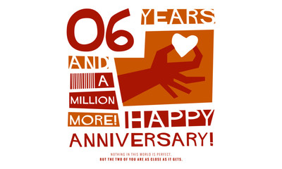 6 Years Happy Anniversary (Vector Illustration Concept Design)
