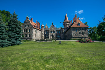 Castle in city Cesvaine, old. Medieval castle 14th century. Latvia 2017.