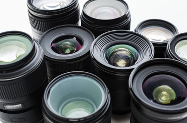 Digital lens isolated on white background