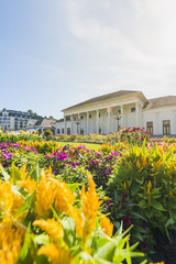 Classic building with flowers in Baden-Baden, Germany