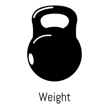 Kettlebell icon, simple black style