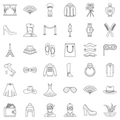 Style icons set, outline style