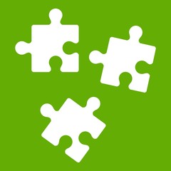 Fototapeta premium Puzzle icon green