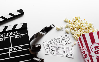 Movie objects on whita background