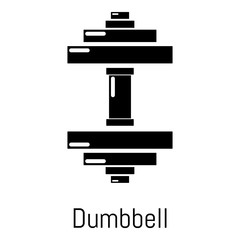 Dumbbell icon, simple black style